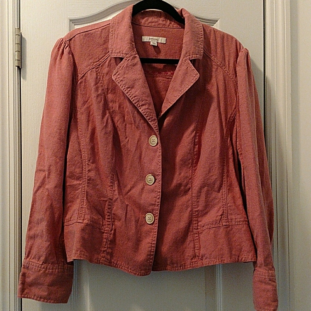 Linen crop jacket, dusty pink sz 24w